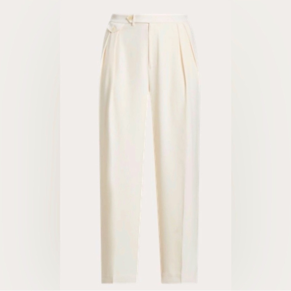 Lauren Ralph Lauren Pleated Satin Crepe Wide-Leg Pant